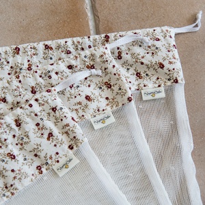 Textil zacskó csomag - S,M,L - Bordó apró virágos -  - Meska.hu