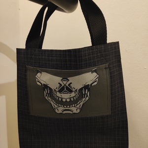 Halloween vászonszatyor/ candy bag: fekete-szürke kockás Star Wars koponyás - otthon & életmód - dekoráció - halloween - halloweeni jelmez és kiegészítők - Meska.hu