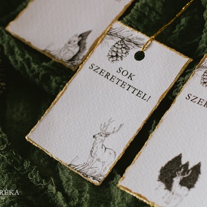 Rajzolt ajándékkísérő kártyacsomag - karácsony - karácsonyi ajándékozás - karácsonyi képeslap, üdvözlőlap, ajándékkísérő - Meska.hu