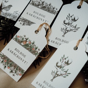 4 db-os madaras ajándékkísérő kártya - karácsony - karácsonyi ajándékozás - karácsonyi képeslap, üdvözlőlap, ajándékkísérő - Meska.hu