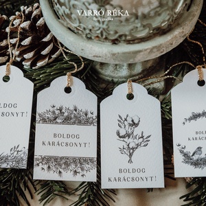 4 db-os madaras ajándékkísérő kártya - karácsony - karácsonyi ajándékozás - karácsonyi képeslap, üdvözlőlap, ajándékkísérő - Meska.hu