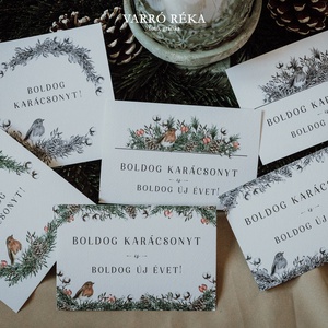 Madaras karácsonyi képeslap - színes mintával - karácsony - karácsonyi ajándékozás - karácsonyi képeslap, üdvözlőlap, ajándékkísérő - Meska.hu