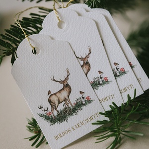 4 db-os szarvasos ajándékkísérő kártya - Meska.hu