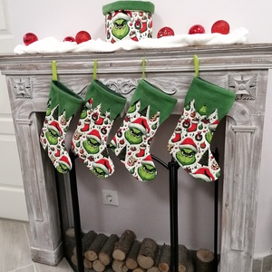 Grincses karácsonyi csizma, Karácsony, Karácsonyi lakásdekoráció, Karácsonyi lakásdíszek, Varrás, MESKA