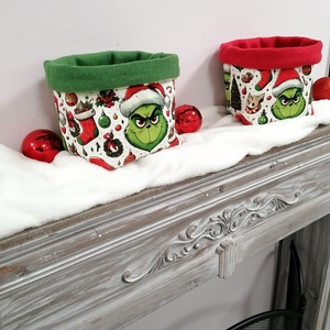 Grincses ünnepi tároló,kosár - karácsony - karácsonyi lakásdekoráció - karácsonyi lakásdíszek - Meska.hu