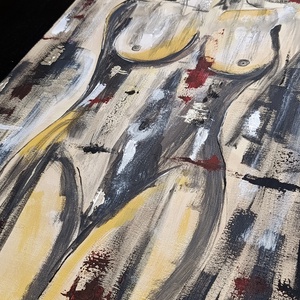 A nő � 50x70 cm-es egyedi absztrakt női akt festmény - művészet - festmény - akril - Meska.hu