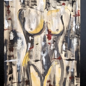 A nő � 50x70 cm-es egyedi absztrakt női akt festmény - művészet - festmény - akril - Meska.hu