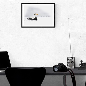 Nászruhás hím pápaszemes pehelyréce A4 giclée művészeti nyomat - otthon & életmód - dekoráció - kép & falikép - kép & falikép - Meska.hu