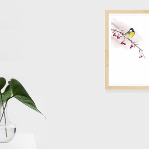 Széncinege - Limitált példányszámú A4 giclée művészeti nyomat - otthon & életmód - dekoráció - kép & falikép - kép & falikép - Meska.hu