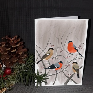 Madaras karácsonyi üdvözlőlapok (4 darabos szett) - otthon & életmód - papír, írószer - ajándékozás kellékei - képeslap, üdvözlőlap - Meska.hu