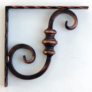 Kovácsoltvas polctartó - 210x210 mm - réz antik, Otthon & Életmód, Bútor, Polc, Fémmegmunkálás, MESKA