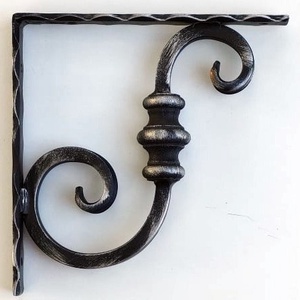 Kovácsoltvas polctartó - 210x210 mm - ezüst antik, Otthon & Életmód, Bútor, Polc, Fémmegmunkálás, MESKA