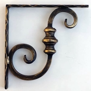 Kovácsoltvas polctartó - 210x210 mm - arany antik, Otthon & Életmód, Bútor, Polc, Fémmegmunkálás, MESKA