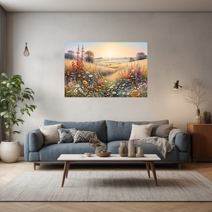 Színes virágok a csodás mezőn virágos falikép - vászonkép 60x40 cm - otthon & életmód - dekoráció - kép & falikép - vászonkép - Meska.hu