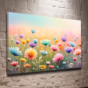 Színes virágok a réten 2  virágos falikép - vászonkép 60x40 cm, Művészet, Grafika & Illusztráció, Művészi nyomat, Fotó, grafika, rajz, illusztráció, MESKA