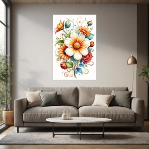 Színes absztrakt virágok 1    virágos falikép.  Vászonkép 40x60 cm - otthon & életmód - dekoráció - kép & falikép - vászonkép - Meska.hu