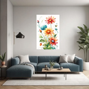 Színes absztrakt virágok 3   virágos falikép.  Vászonkép 40x60 cm - otthon & életmód - dekoráció - kép & falikép - vászonkép - Meska.hu