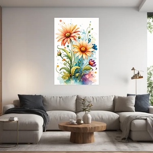 Színes absztrakt virágok 4   virágos falikép.  Vászonkép 40x60 cm - otthon & életmód - dekoráció - kép & falikép - vászonkép - Meska.hu