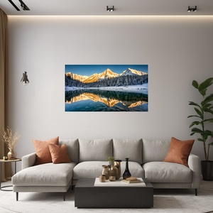 Havas hegycsúcsok tüköröződése a tóban tájkép - vászonkép 60x34 cm - otthon & életmód - dekoráció - kép & falikép - vászonkép - Meska.hu