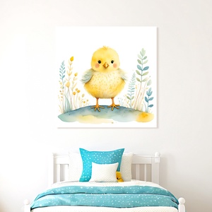 Aranyos kiscsibe illusztráció - vászonkép 40x40 cm, Otthon & Életmód, Babaszoba, gyerekszoba, Babaszoba kép, Fotó, grafika, rajz, illusztráció, MESKA