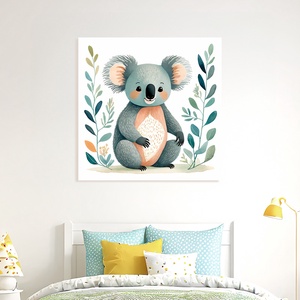 Aranyos koala illusztráció - vászonkép 40x40 cm, Otthon & Életmód, Babaszoba, gyerekszoba, Babaszoba kép, Fotó, grafika, rajz, illusztráció, MESKA