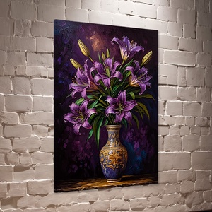 Lila liliom csokor vázában csendélet falikép - vászonkép 40x60 cm, Otthon & Életmód, Dekoráció, Kép & Falikép, Vászonkép, Fotó, grafika, rajz, illusztráció, MESKA