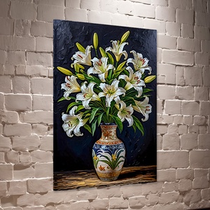 Fehér liliom csokor vázában csendélet falikép - vászonkép 40x60 cm, Otthon & Életmód, Dekoráció, Kép & Falikép, Vászonkép, Fotó, grafika, rajz, illusztráció, MESKA