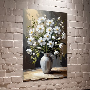 Fehér virág csokor vázában csendélet falikép - vászonkép 40x60 cm, Otthon & Életmód, Dekoráció, Kép & Falikép, Vászonkép, Fotó, grafika, rajz, illusztráció, MESKA