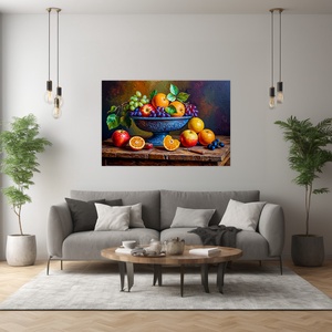 Gyümölcs csendélet elegáns tálban falikép  vászonkép 60x40 cm - otthon & életmód - dekoráció - kép & falikép - vászonkép - Meska.hu