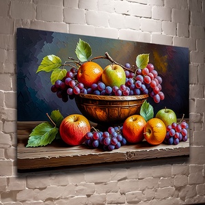 Gyümölcs csendélet fa tálban falikép  vászonkép 60x40 cm, Otthon & Életmód, Dekoráció, Kép & Falikép, Vászonkép, Fotó, grafika, rajz, illusztráció, MESKA