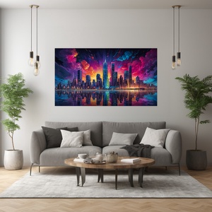 Neoncity  Városi éjszaka falikép - vászonkép 60x34 cm - otthon & életmód - dekoráció - kép & falikép - vászonkép - Meska.hu