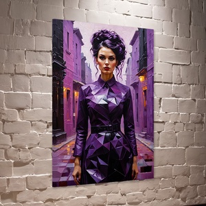 Lila ruhás nő az utcán falikép - vászonkép 40x60 cm, Otthon & Életmód, Dekoráció, Kép & Falikép, Vászonkép, Fotó, grafika, rajz, illusztráció, MESKA