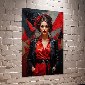 Nő vörös és fekete ruhában falikép - vászonkép 40x60 cm, Otthon & Életmód, Dekoráció, Kép & Falikép, Vászonkép, Fotó, grafika, rajz, illusztráció, MESKA