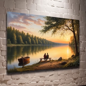 Szerelmespár kettesben a padon falikép - Vászonkép 60x40 cm, Otthon & Életmód, Dekoráció, Kép & Falikép, Vászonkép, Fotó, grafika, rajz, illusztráció, MESKA