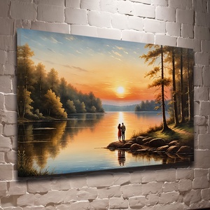 Szerelmespár kettesben a tóparton falikép - Vászonkép 60x40 cm, Otthon & Életmód, Dekoráció, Kép & Falikép, Vászonkép, Fotó, grafika, rajz, illusztráció, MESKA