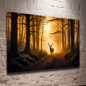 Szarvas az úton falikép - Vászonkép 60x40 cm - Meska.hu