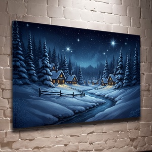 Téli éjszaka falikép - Vászonkép 60x40 cm - Meska.hu