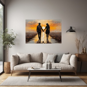 Romantikus naplemente falikép � vászonkép 60x40 cm - Valentin napi akció - otthon & életmód - dekoráció - kép & falikép - vászonkép - Meska.hu