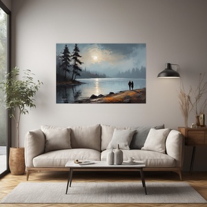 Romantikus holdvilág a tónál falikép � vászonkép 60x40 cm - Valentin napi akció - otthon & életmód - dekoráció - kép & falikép - vászonkép - Meska.hu