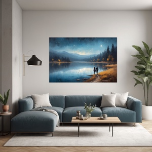 Esti séta a tó partján falikép � vászonkép 60x40 cm - Valentin napi akció - otthon & életmód - dekoráció - kép & falikép - vászonkép - Meska.hu