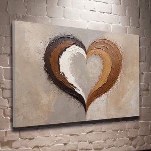 Absztrakt szív ábrázolás földszínek falikép - Vászonkép 60x40 cm - Valentin napi akció!, Művészet, Grafika & Illusztráció, Művészi nyomat, Fotó, grafika, rajz, illusztráció, MESKA