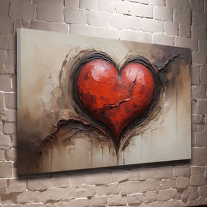 Absztrakt szív falikép - Vászonkép 60x40 cm - Valentin napi akció!, Művészet, Grafika & Illusztráció, Művészi nyomat, Fotó, grafika, rajz, illusztráció, MESKA