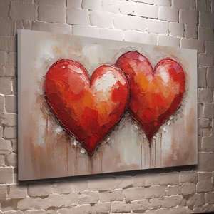 Romantikus vörös szívek falikép - Vászonkép 60x40 cm - Valentin napi akció!, Művészet, Grafika & Illusztráció, Művészi nyomat, Fotó, grafika, rajz, illusztráció, MESKA