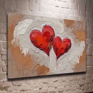 Két szív absztrakt falikép - Vászonkép 60x40 cm - Valentin napi akció!, Művészet, Grafika & Illusztráció, Művészi nyomat, Fotó, grafika, rajz, illusztráció, MESKA