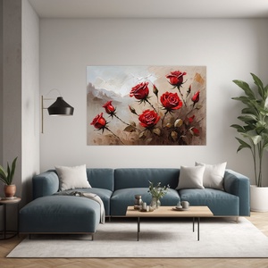 Vörös rózsák falikép - Vászonkép 60x40 cm - Valentin napi akció! - művészet - grafika & illusztráció - művészi nyomat - Meska.hu
