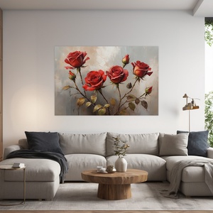 Vörös rózsák falikép - Vászonkép 60x40 cm - Valentin napi akció! - művészet - grafika & illusztráció - művészi nyomat - Meska.hu