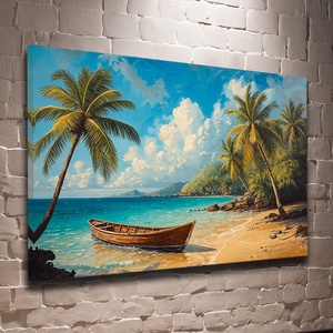 Trópusi tengerpart pálmafákkal, csónakkal � prémium falikép - Vászonkép 60x40 cm - otthon & életmód - dekoráció - kép & falikép - vászonkép - Meska.hu
