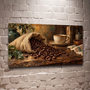 Reggeli kávé vászonkép � Kávéházi melegség falikép konyhába - vászonkép 40x23 cm - Meska.hu