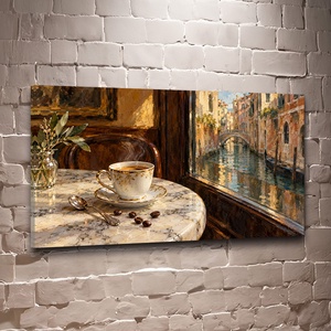 Velencei kávéóra falikép � csendes elegancia falikép konyhába - vászonkép 40x23 cm - Meska.hu