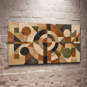   Földszínek ritmusa absztrakt falikép - vászonkép 40x23 cm - Meska.hu